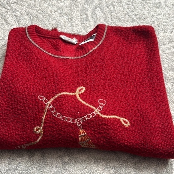 Vintage Red Knit Sweater Size Large - Picture 5 of 5